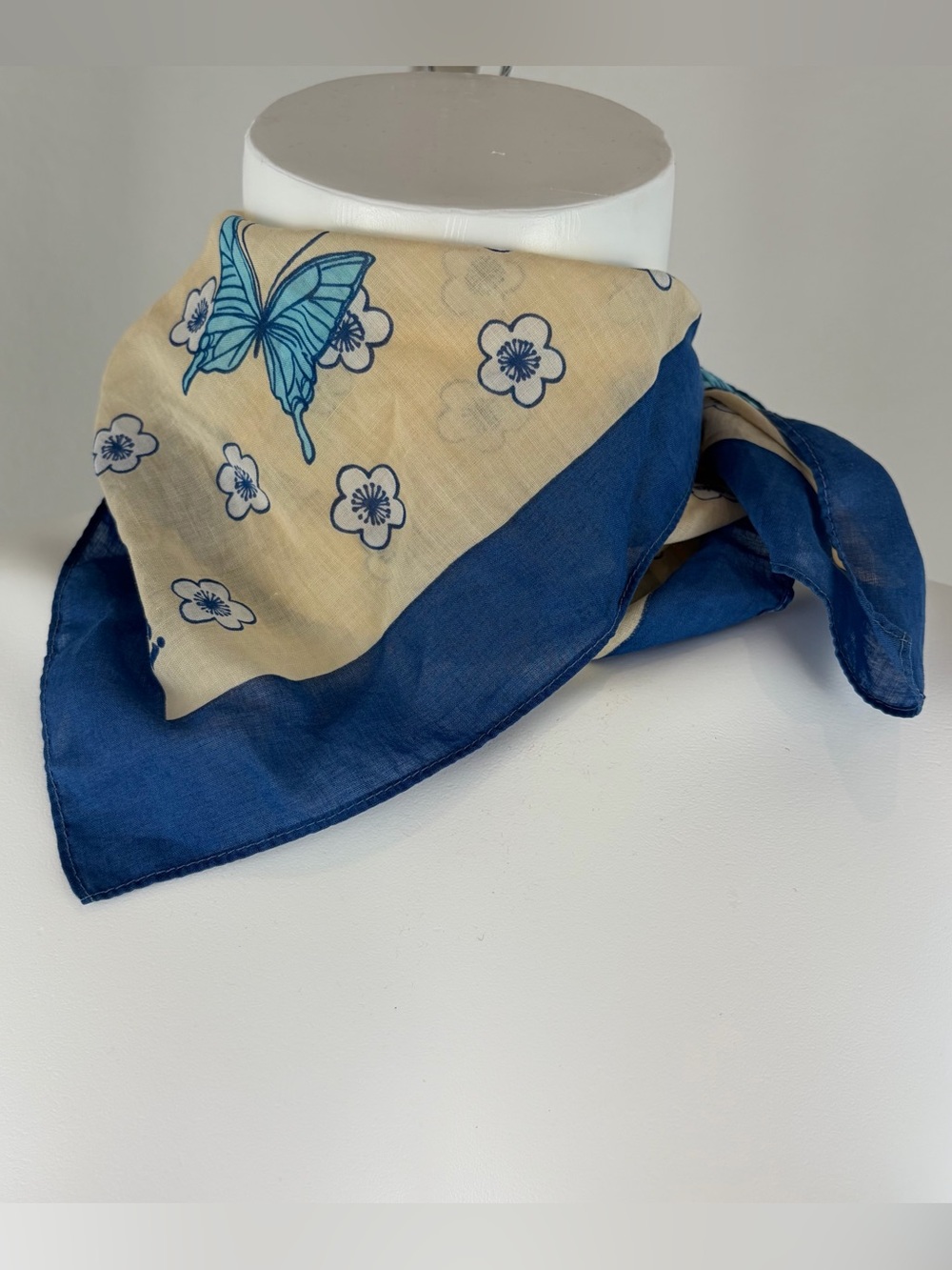 Hanae Mori Butterly Floral Square Scarf